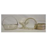 3 pcs. Crystal & Sterling Table Wares