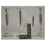 5 pcs. Sterling Silver Candle Sticks & Bud Vases