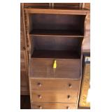 Early Walnut drop front secretary w/key