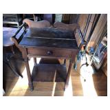 Antique one drawer washstand 2 board top