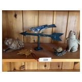 5 pcs décor lot, including an early bird weatherve