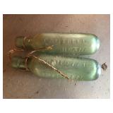 Pair of antique Cochrane round bottom water bottle