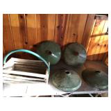 Gas Station porcelain light covers & crate