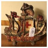 Cast Iron pirate ship door stop 10.5"T