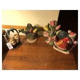 4pcs Cast Iron Door stop, Cats, Baskets, Santa