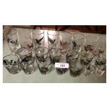 21pcs of glasses all with Ducks 10pcs artists sign