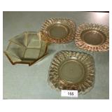 6pcs ca. 1930 Heisey Sahara glass plates