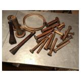 Early lot of Wood Yarn spools, great decor