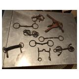 9pcs Early Horse items, Bits, & spurs