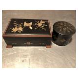 Pair of early boxes, one of the boxes m/ of pearl
