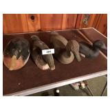 4pcs of early hand carved duck decoys