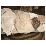 Early large lot of tablecloths Victorian neck scra
