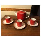 7 pcs Marlow Red & White Tea set
