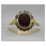 Diamond Garnet & Gold Lady