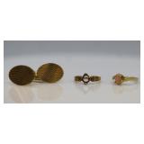 Gold & Gold Plate Rings and Cufflinks