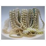 Vintage Costume Pearl Necklaces & Bracelet