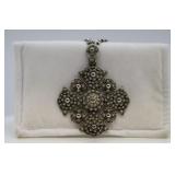 Vintage Jerusalem Sterling Silver Cross Necklace