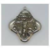 Antique Sterling Silver Snuff Box w/ Cherub Design