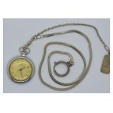 WORKING  LAMARQUE POCKET WATCH W FOB