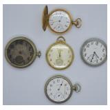 GROUP OF 5 ANTIQUE POCKET WATCHES