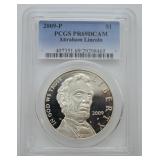 2009 LINCOLN SILVER DOLLAR PCGS PROOF 69 DC