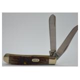 Case Amber Bone 2-Blade Mini Trapper Pocket Knife
