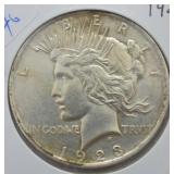 1923 PEACE DOLLAR   AU