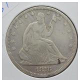 1876 S SEATED HALF DOLLAR  VF