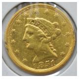 1851 GOLD QUARTER EAGLE   OUT OF JEWELRY