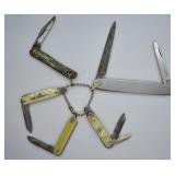 Vintage Schrade Pocket Knife & 4 Mini Pocket Knivs