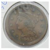 1845 LARGE CENT    XF