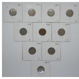 10 INDIAN HEAD PENNIES
