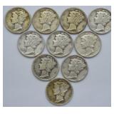 10 MERCURY DIMES