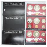3 PROOF SETS 1978 1976  1973