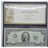 GEM TWO DOLLAR BILL W PAPERS