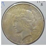 1923 S PEACE DOLLAR  AU