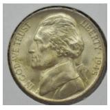 1945 D SILVER JEFF NICKLE  GEM FULL STEPS