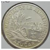 CUBA 1981 SILVER 5 PESOS   GEM