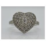 STERLING HEART RING
