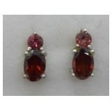 STERLING GARNET EARRINGS