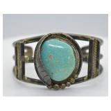 HEAVY STERLING AND TOURQUISE BRACELET