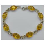 STERLING AMBER BRACELET