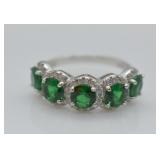 STERLING EMERALD RING