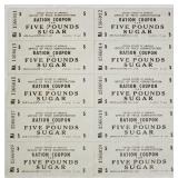 WWII Uncut Sheet of Sugar Ration Coupons