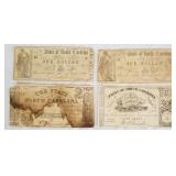 3 pcs. North Carolina Civil War-era Bank Notes