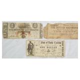 3 pcs. 1862 & 1866 Bank Notes