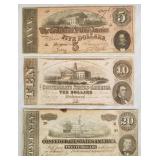 3 pcs. 1862 & 1864 Confederate Paper Money