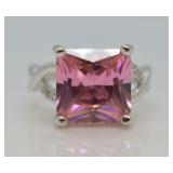 Sterling Silver Pink Ice Ring