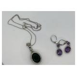 Sterling silver Necklace & earrings