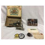 Wooden cigar box with grape shot ++